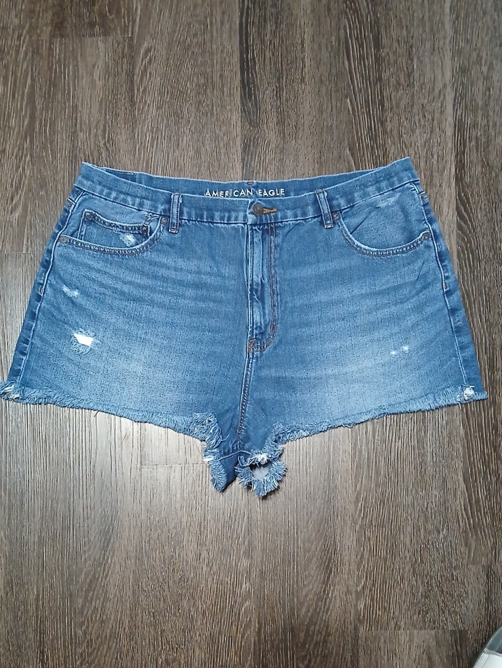 American Eagle Outfitters Light Blue Distressed Denim Cutoff Shorts